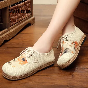 

Marlisasa Women Fashion Spring Beige Lace Up Shoes Lady Casual High Quality Anti Skid Cool Shoes Chaussures Pour Femmes F2156