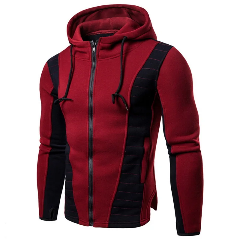 

MJARTORIA 2019 New Autumn Winter Men's Large Size S-2XL Hoodie Sports Slim Fit With Hooded Color Matching Warm Sweater