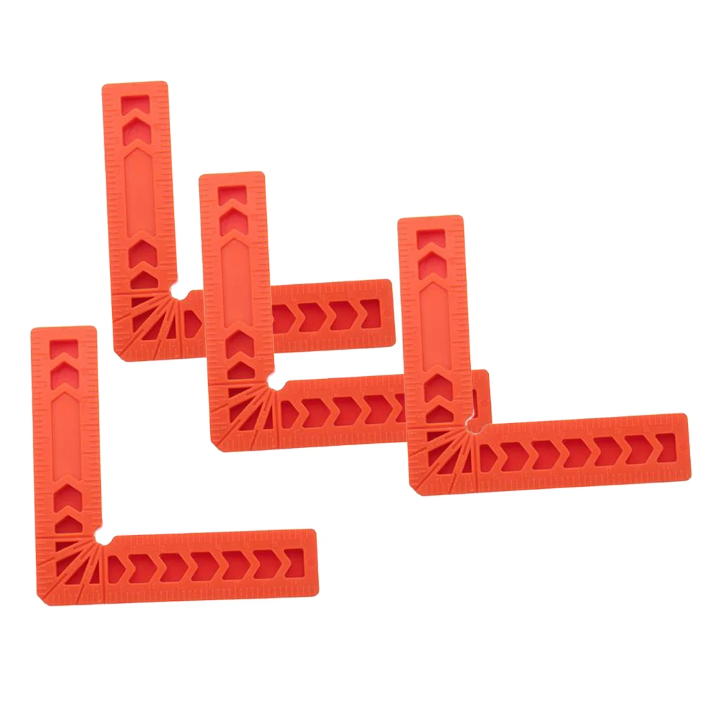 4Pcs 90 Deg Angle Positioning Squares 4'' Right Angle Clamps Plastic