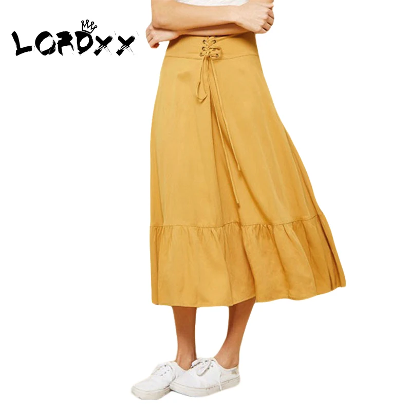 LORDXX-High-Waisted-Skirts-Womens-Lace-up-Black-Casual-Summer Ruffle-Hem-A-line-Midi-Long-Skirt-for-women-1