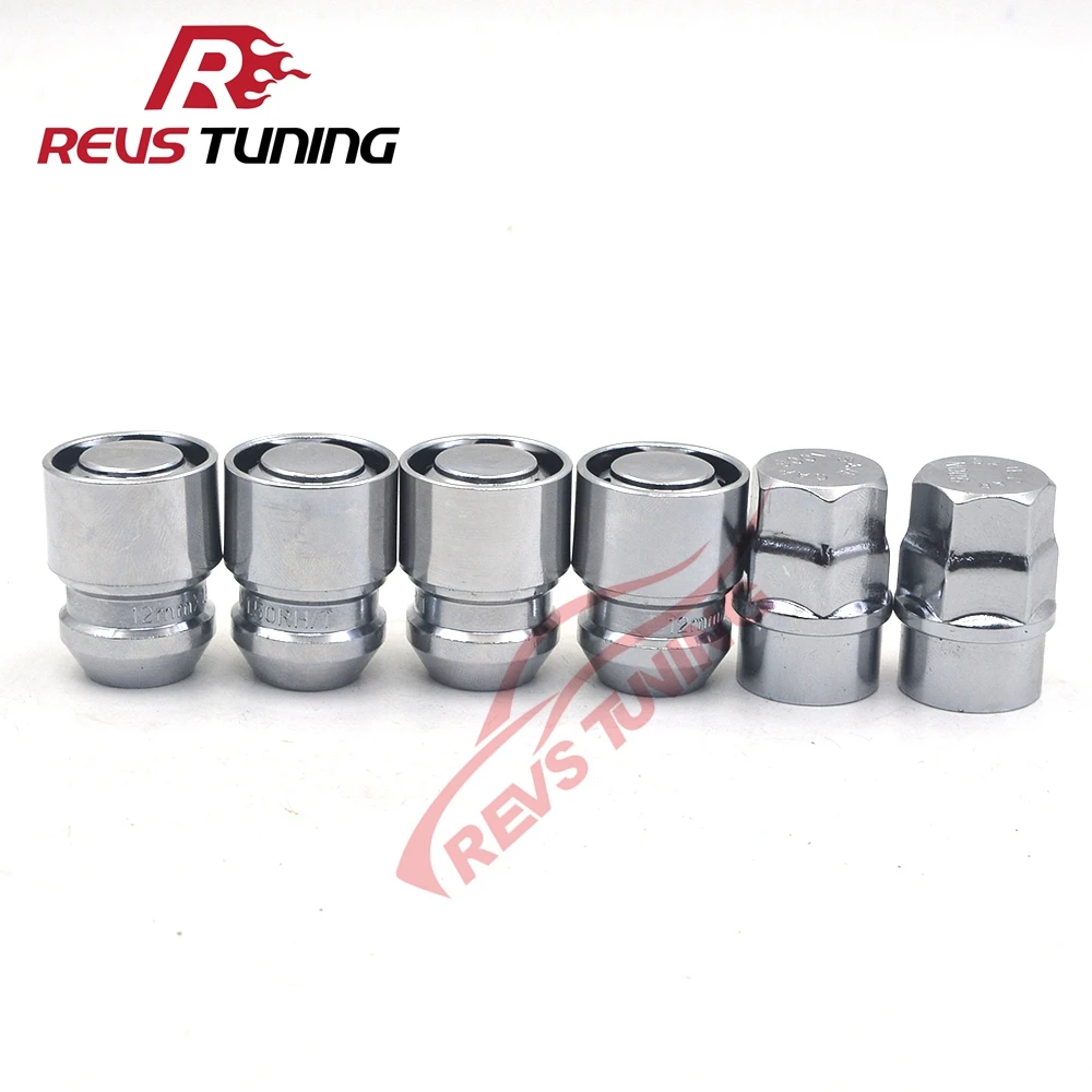 

4Nuts+2Keys M12x1.5 M12 1.5 Anti-theft Security Steel Car Wheel Lock Locking Lug Nuts