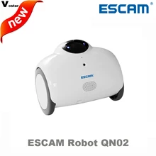 ESCAM Robot QN02 720P wireless ip camera support two way talk/Touch interaction auto charge built in Mic/speaker can move,laugh