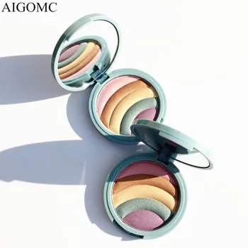 

Aigomc New unicorn Rainbow Highlighter Mineral Powder 3D Face Shimmer Bronzer Highlighter Makeup Rainbow Contouring