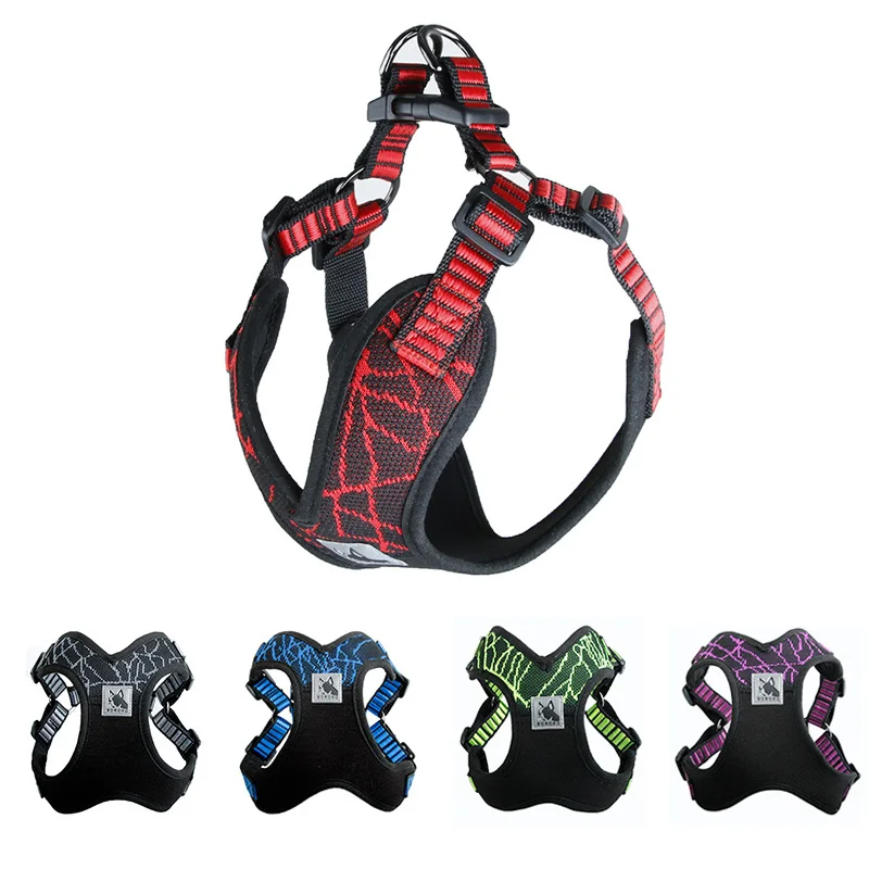 

5 Color Sport X3 Pet Dog Harness and Leash Set for Dogs Reflective Puppy Dog Vest Harnesses Shih Tzu French Bulldog Leads Chain
