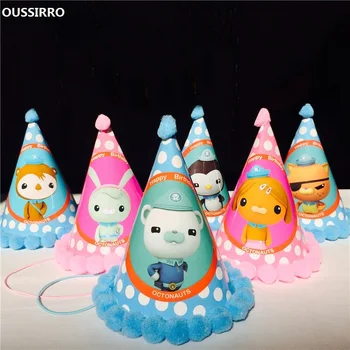 

OUSSIRRO 6pcs/set Octonauts Cartoon Paper Caps Hats For Kids Children Birthday Party Decoration Supplies