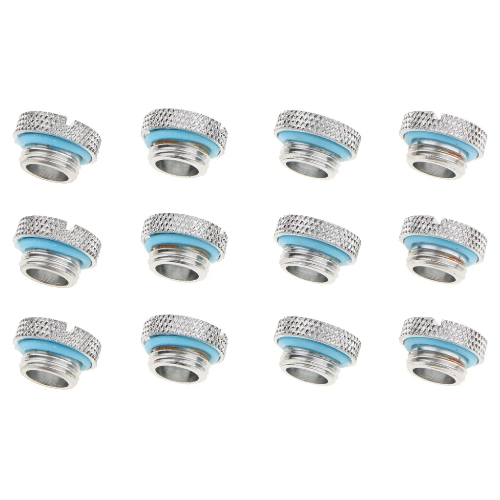 12Piece Silver Chrome Water Cooling G1/4 Plug Water Stop for Water Cooling
