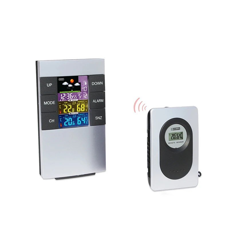 

Wireless Weather Station Wall Digital Clock Barometer Thermometer Hygrometer Sensor Forecast Colorful LCD Display Indoor Outdoor