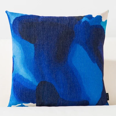 Подушка в скандинавском стиле, Офисная диванная подушка, автомобильный тканевый чехол для подушки, средиземноморский синий простой геометрический чехол для подушки
