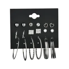 Modyle 9 пар/компл. модные серьги-гвоздики Набор для Для женщин Золотой Цвет хрустальное сердце квадратные шар большой круглый кулон покрытый Brincos