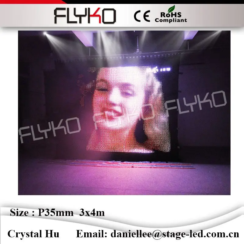 Flyko led занавес экран прекрасный сексуальный xxx фотографии Китай P35mm 3x4m | Лампы и