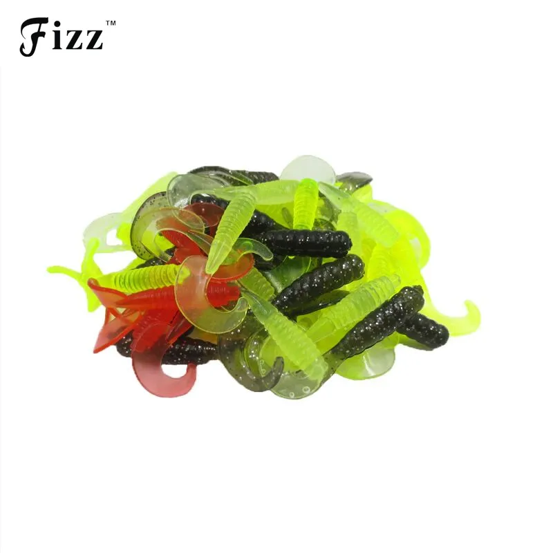 50Pcs 4cm 0.7g Soft Silicone Rubber Worms Fishing Lure Artificial