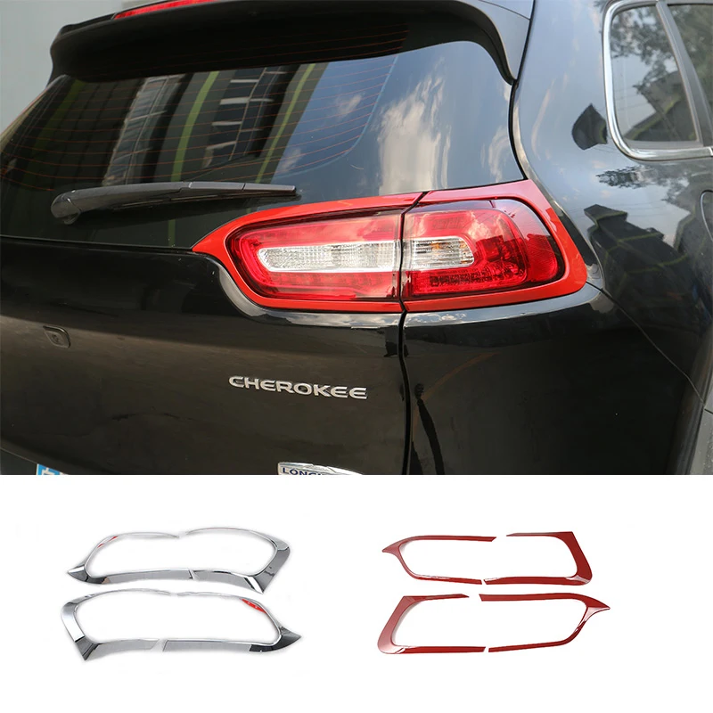 

SHINEKA ABS Exterior Car Rear Light Cover Frame Tail Lamp Guards for Jeep Cherokee 14-16 Car Accessories