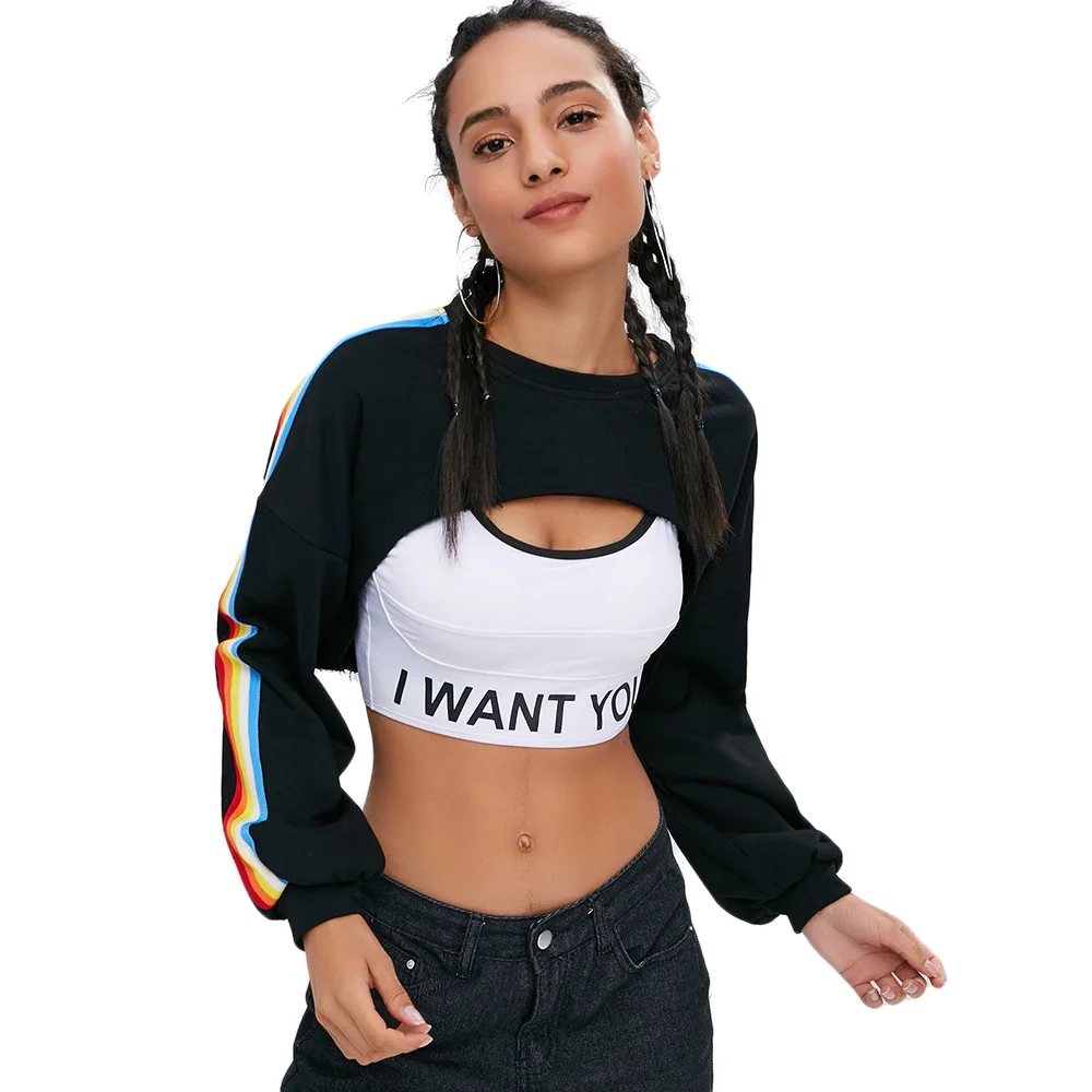 high low cropped hoodie