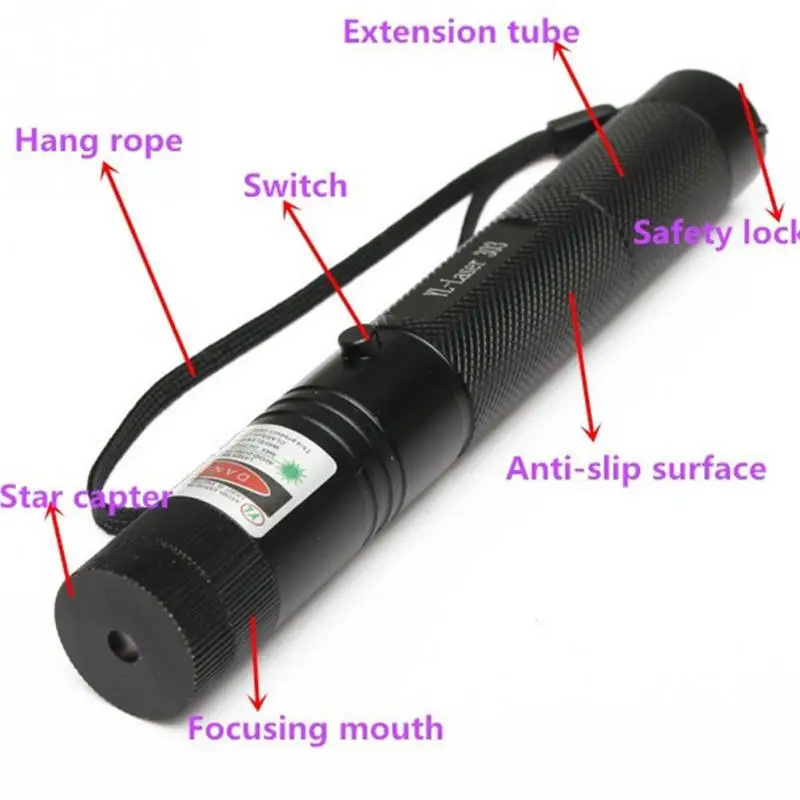 Chiclits LED Flashlight 1000mw Laser 303 Green Power High Power Laser Torch light Led Night Light with 18650 Battery (13)