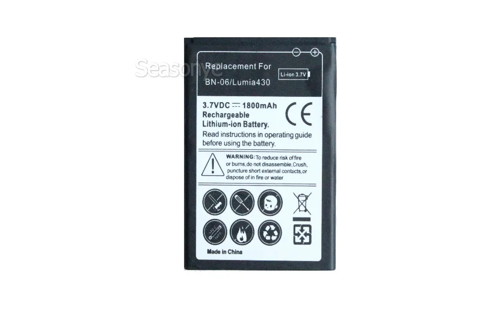 Сменный литий ионный аккумулятор Seasonye 1800mAh BN 06/BN06/BN 06 для Nokia Microsoft Lumia 430 Lumia430 + код