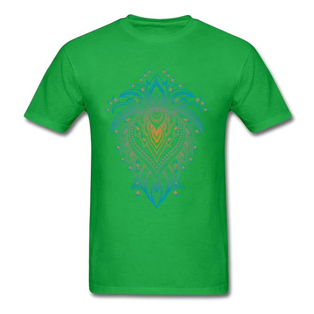 abstract mandala O-Neck T-Shirt Mother Day Tops Shirts Short Sleeve 2018 New Fashion Cotton Summer Tops Tees Simple Style Men's abstract mandala green