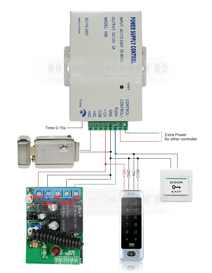 DIYSECUR Электрический замок RFID считыватель Сенсорная панель Пароль Клавиатура дверь контроль доступа Система безопасности комплект C40