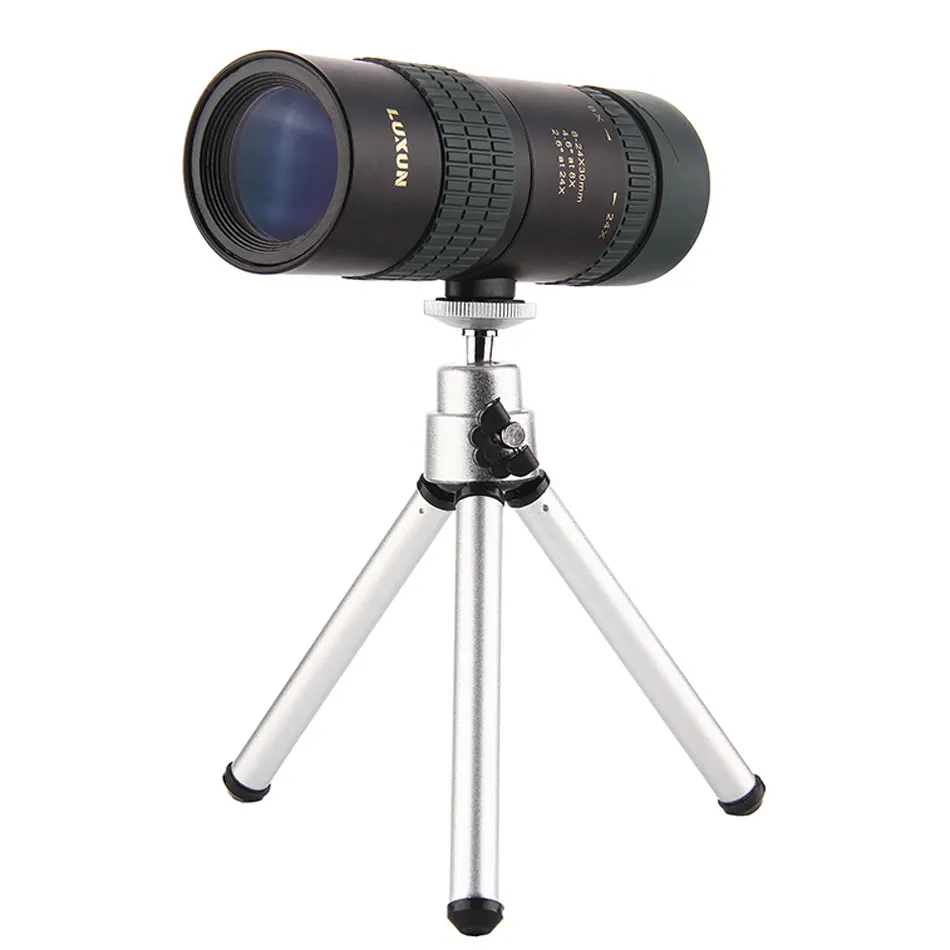 Luxun 8-24x30 التكبير أحادي تلسكوب عالية الطاقة FMC BAK4 بريزم عدسات تكبير تمتد جيب مع ترايبود الصيد البصرية الأصلي Luxun 8-24x30 التكبير أحادي تلسكوب عالية الطاقة FMC BAK4 بريزم عدسات تكبير تمتد جيب مع ترايبود الصيد البصرية الأصلي