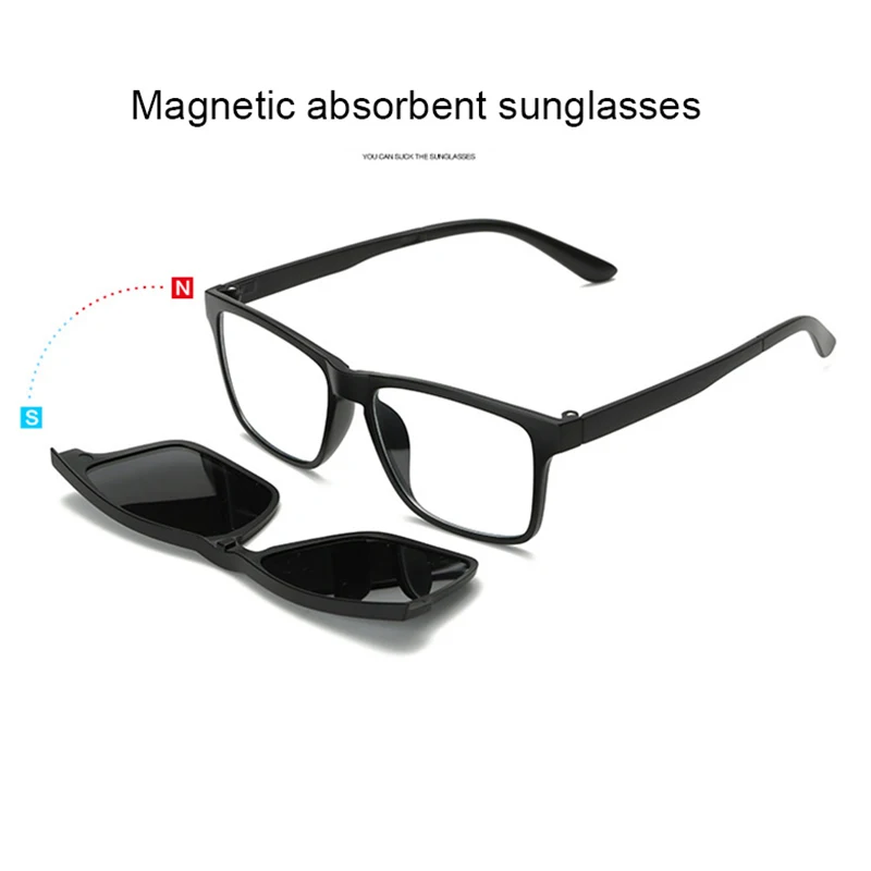 TR90, мужские солнцезащитные очки с магнитным зажимом, женские очки с магнитным зажимом, оптическая оправа для близорукости, очки с 5 линзами
