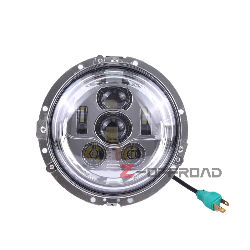 

Formotorcycle head light 7 LED projector headlight with Hi/Lo beam with mounting bracket ring