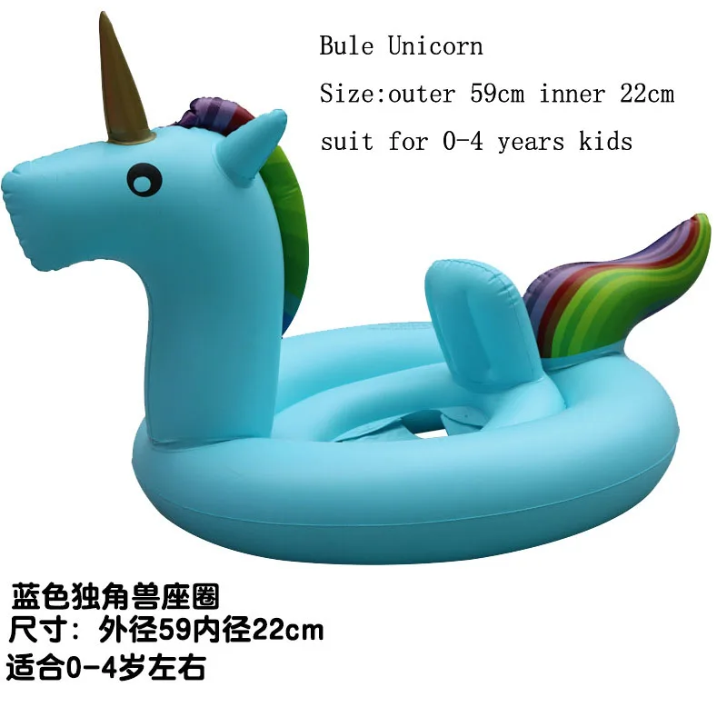 bule unicorn Высокое качество детский бассейн поплавок игрушки Микки Маус плавательный круг детский надувной бассейн поплавок кольцо детский бассейн игрушка поплавок толстый - Цвет: bule unicorn