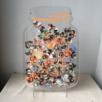 

Free shipping 1pcs bottle shape custom perpsonal engagement marriage proposal weddingTransparent guest book