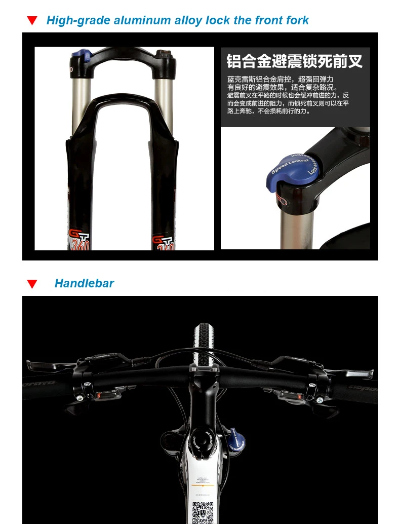 Sale 26 "Carbon fiber mountain bike 27 speed oil dish magnesium alloy wheel shock absorber fork carbon fiber mountain bike M370 dial 7