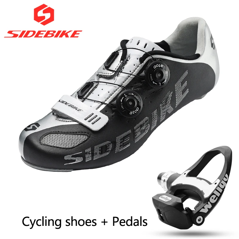 

sidebike carbon road cycling shoes men racing shoes sets including pedals road bike self-locking bicycle sneakers breathable
