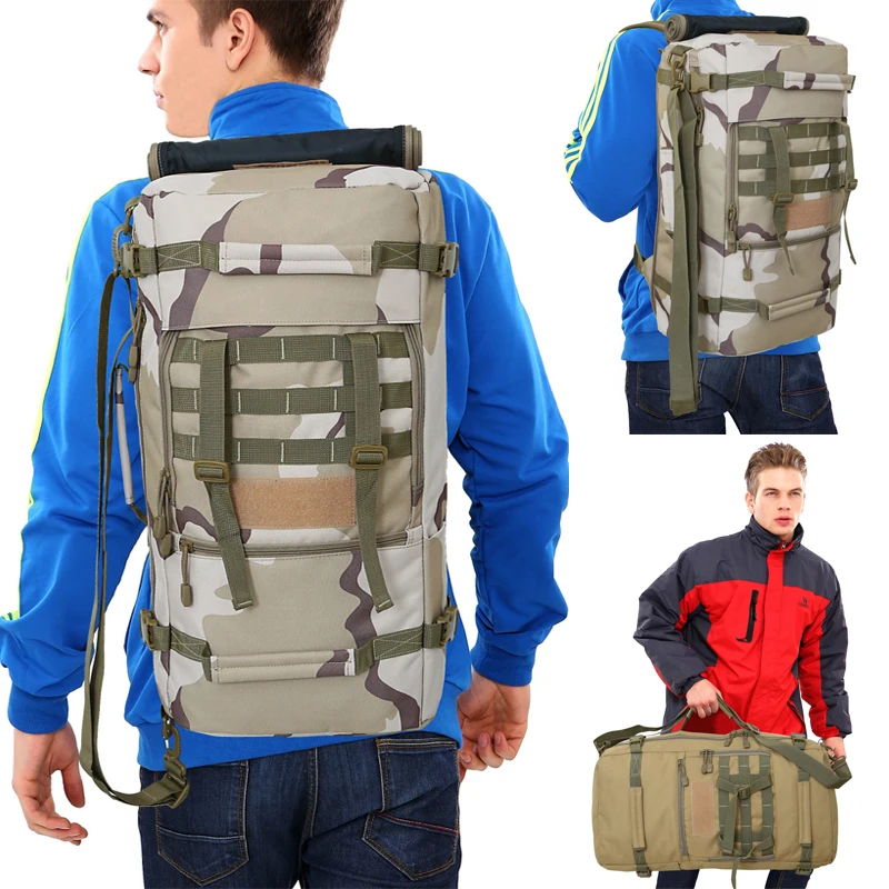  New Nylon 50L Climbing Hiking Military Tactical Backpack Outdoor Army Camping Mountaineering Men Ba