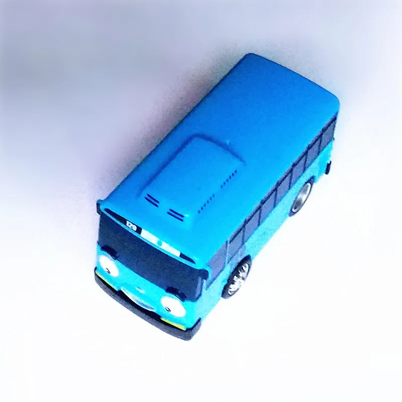 4pcs/set Tayo the Little Bus Korean Anime Oyuncak Car Model Mini Plastic Pull Back Blue Green Yellow Red Tayo Bus for Kids Gift