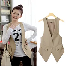 2018 fashion spring autumn slim suit vest women’s waistcoat blazer vest women colete feminino 072406