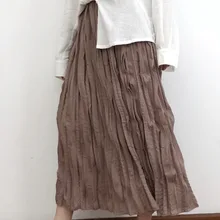 LANMREM новая однотонная винтажная эластичная лента плиссированная Женская юбка Лидер продаж простая индивидуальная винтажная нижняя часть BC919