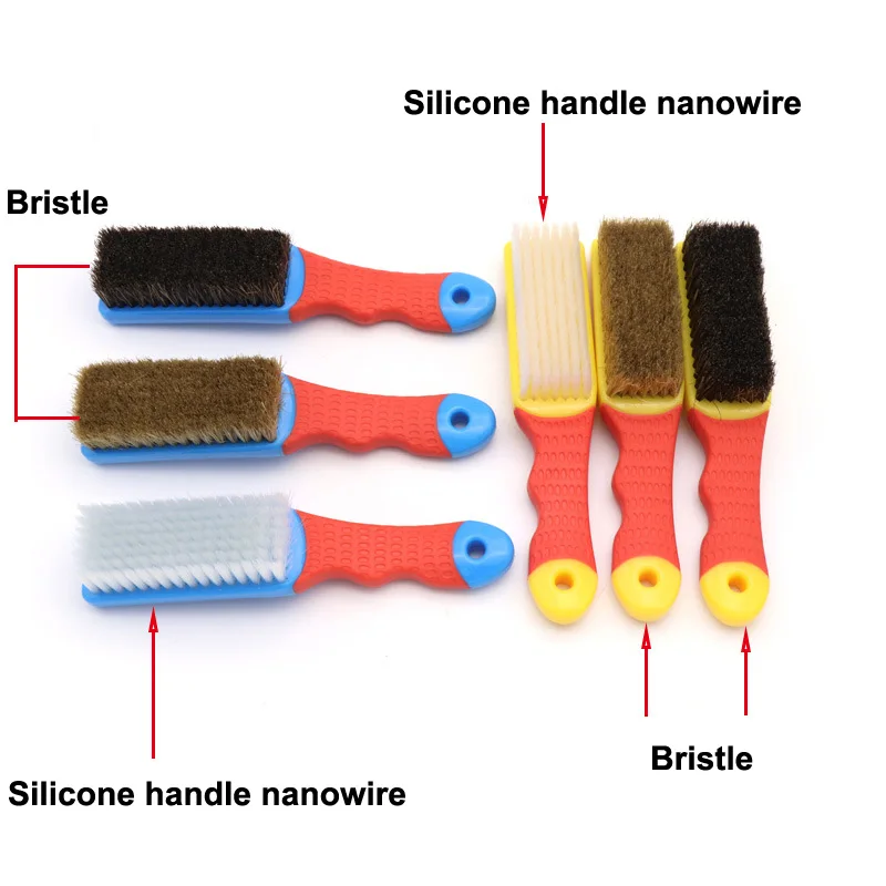 URANN 1 шт. двухцветная Нескользящая силиконовая ручка wenwan щетина nanowire щетка для чистки полировки цвет ing ворсистых кистей