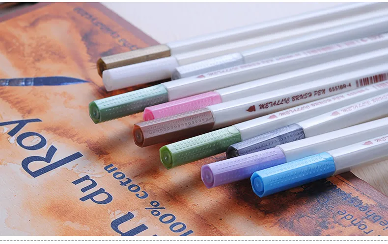 STA 10 цветов/коробка 1-2 мм металлический маркер ручка для поделок, скрапбукинга мягкая ручка художественные маркеры для канцелярских принадлежностей школьные принадлежности