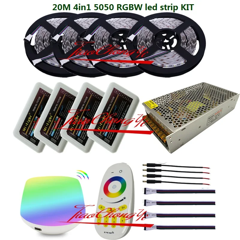 5-20M 5050 4 in1 300led RGBW led strip+4 zone Remote controller+ WiFi controller 100% Brand New | Лампы и освещение