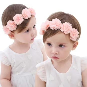 

Newborn Baby Handmade DIY Headwear Hair Accessories for Children Newborn Toddler Baby Flower Headband Pink Ribbon High Quality