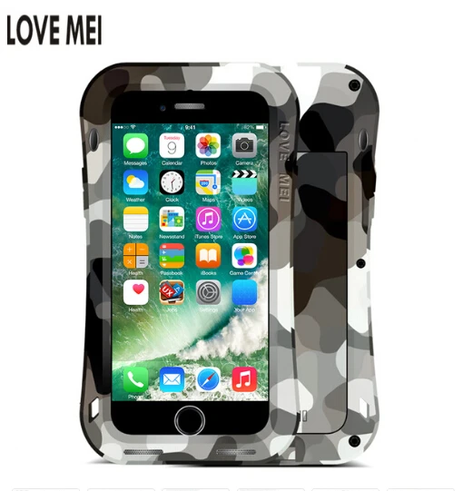 

LOVE MEI CAMO Series Small Waist Upgrade Version For iPhone8 7 8 Plus Shockproof Aluminum Cover Waterproof Outdoor Military Use