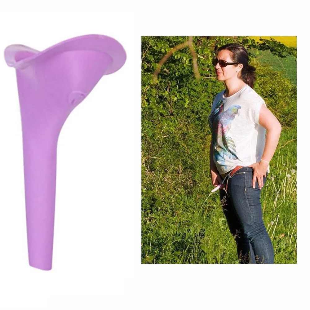 

1 PC Portable Outdoor Women Urinal Tool Foldable Female Urinal Soft Silicone Urination Device Stand Up & Pee For Travel Camping