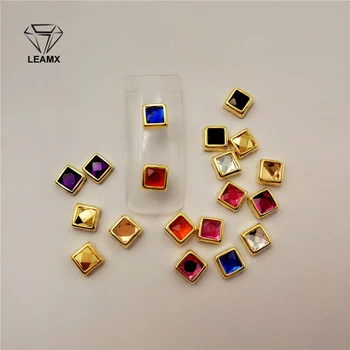 

About 100Pcs/bag Square Cushion Zircon Alloy Nail Decorative Seven Colors Nice Girl DIY Alloy For Manicure Decor