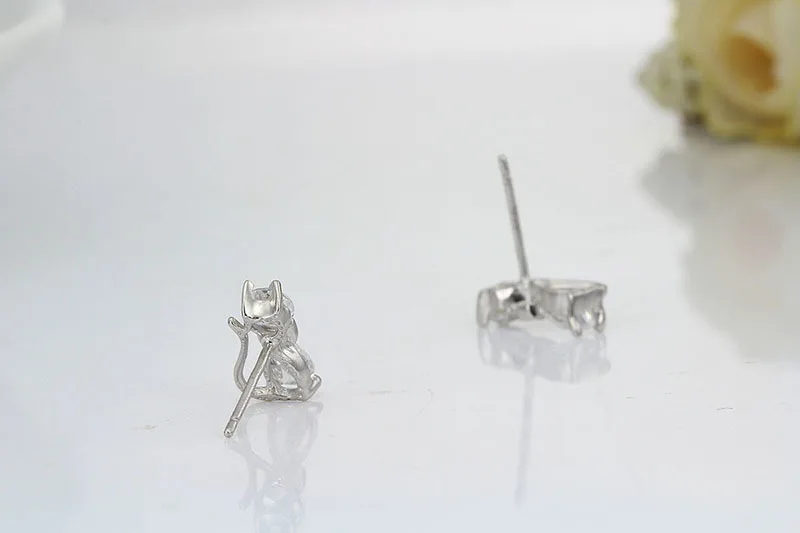 Женские серьги гвоздики из серебра 925 пробы с фианитом|cz stud earrings|stud earrings925 sterling |