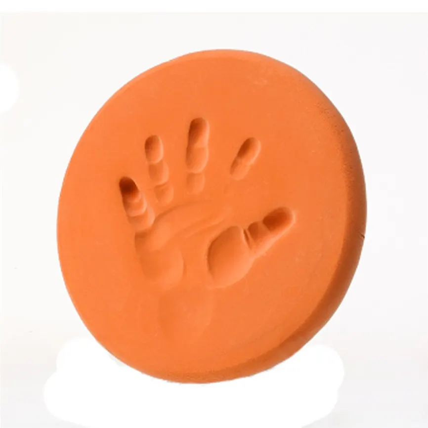 Детская воздушная сушка мягкая глина отпечаток руки отпечаток пальца руки и ноги отпечаток грязи дропшиппинг 1218 - Цвет: Orange
