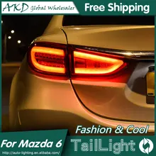 АКД стайлинга автомобилей для Mazda6 габаритными задними фонарями-новинка Mazda 6 светодиодный задний фонарь светодиодные задние фары DRL+ тормоз+ Парк+ сигнала