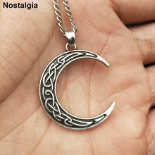 Ouija media luna colgante para hombre collar de nudos irlaneses bruja pagana Jwelry para mujer(China)