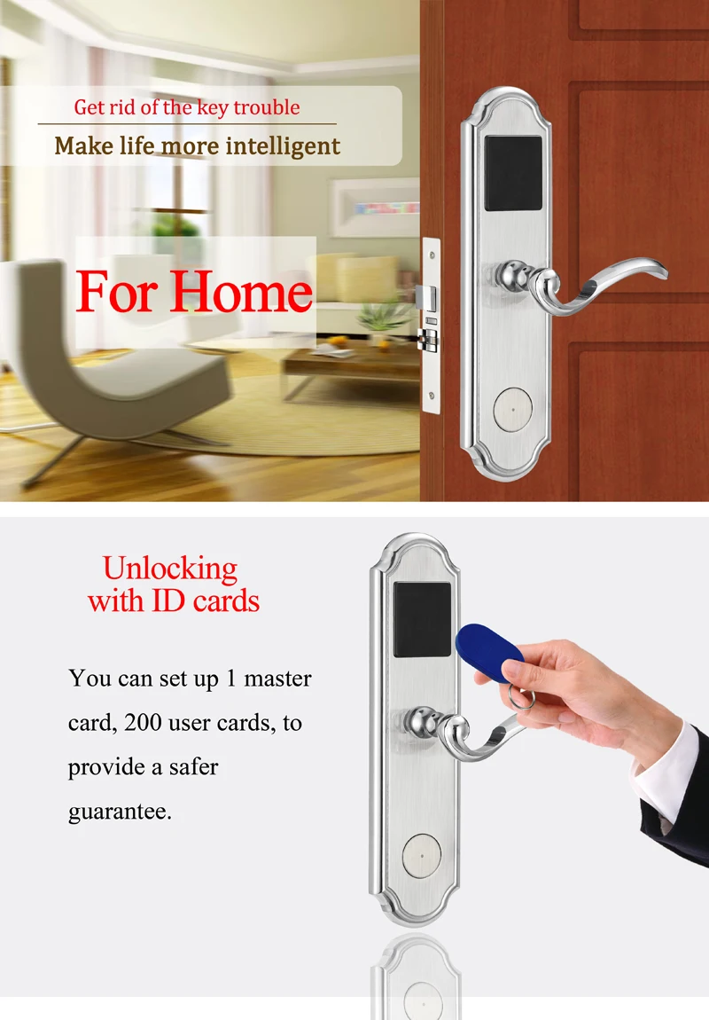 European style RFID Card Lock Digital Keyless Electronic Hotel Lock Door