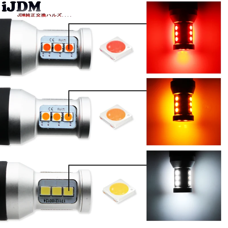 IJDM 3157 светодиодный лампы P27/5 Вт P27/7 Вт T25 3030 12SMD супер яркий 12V Для 2011& вверх Пневматическая Пружина для джипа Grand Cherokee, Габаритные огни