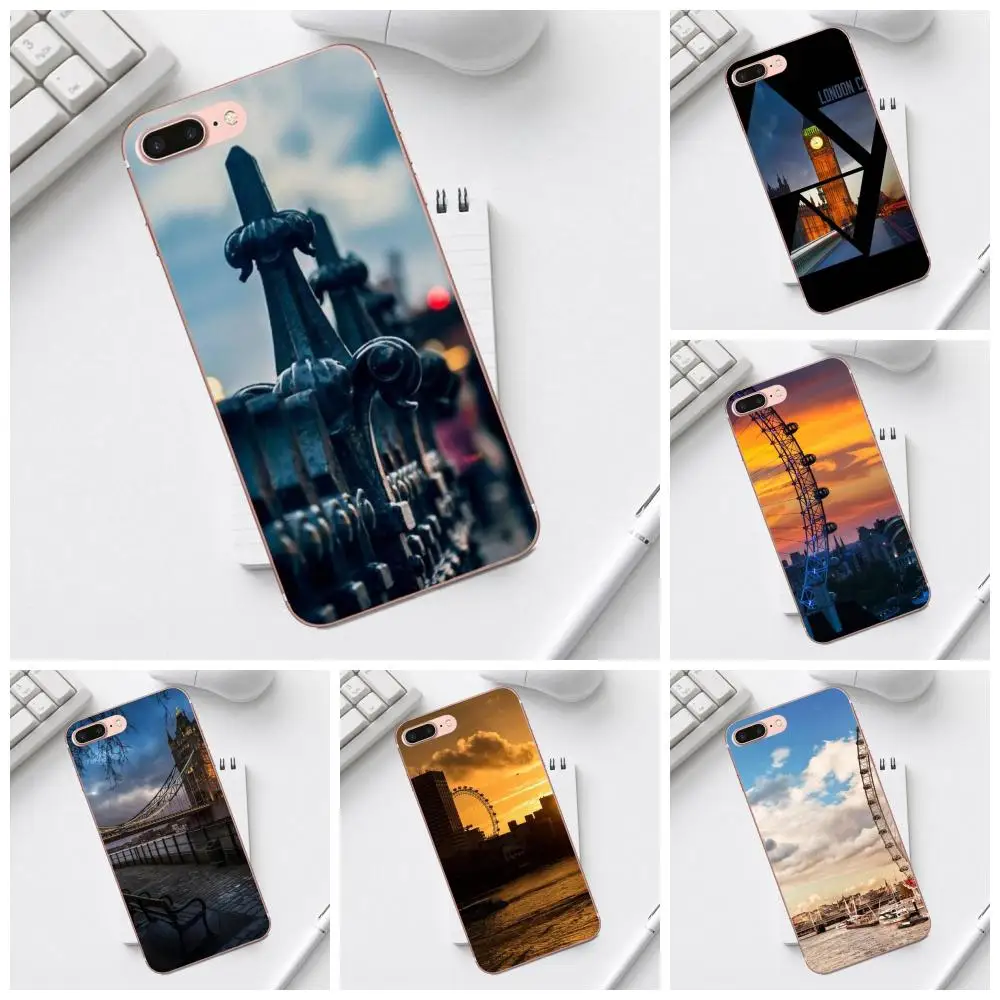 Qdowpz здание Лондона пейзажи для Galaxy Alpha Core Prime Note 4 5 8 S3 S4 S5 S6 S7 S8 S9 mini edge Plus роскошный