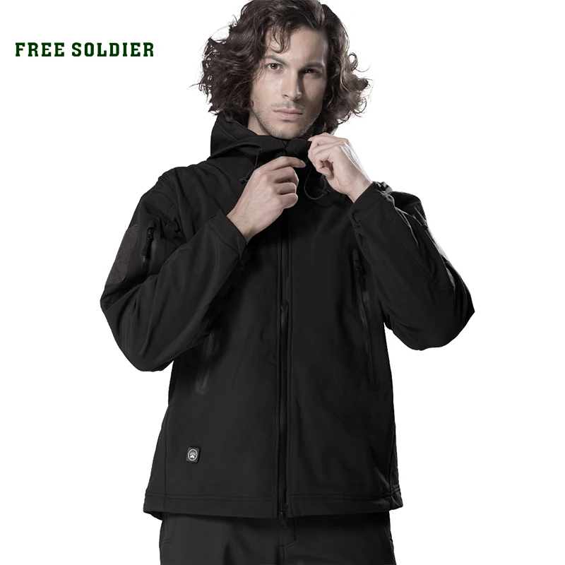 

FREE SOLDIER outdoor camping men's soft shell jacket instant waterproof windproof coat thermal outwear clothing large US size