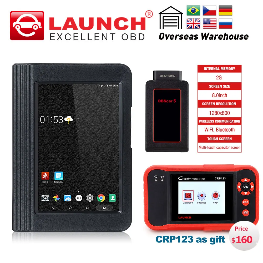 Launch X431 V 8inch WiFi/Bluetooth Full System OBD