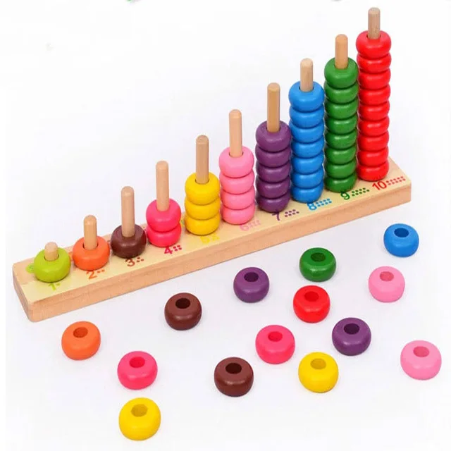 Детские игрушки Монтессори 10 уровней облака вычисления бусины деревянные математические игрушки Развивающие детские игрушки Подарите вашему ребенку подарок на день рождения