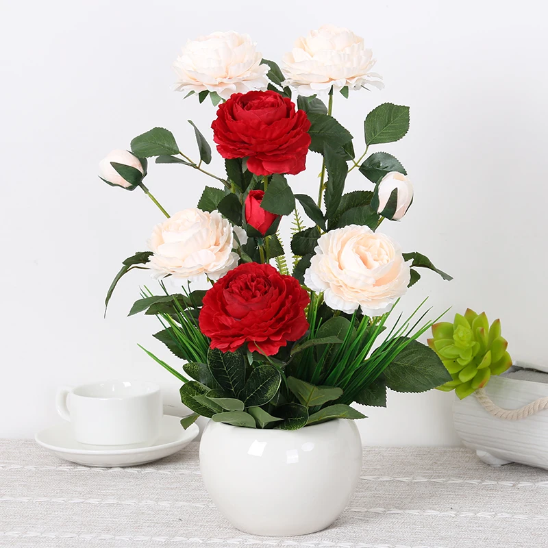 Креативная керамическая ваза, имитация тюльпана, искусственный цветок, гостиная, Настольная фигурка, украшение дома, ремесла, цветочный горшок, орнамент